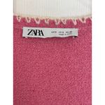 ZARA Pink Knit Cropped Button Front Cardigan Size Small Coquette Fairy Cottage Photo 3
