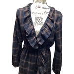 Sunner plaid wrap dress. Size Medium Blue Photo 6