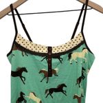 Hatley Womens Horse Print Spaghetti Strap Nightgown Polka Dot Trim Size M Photo 2