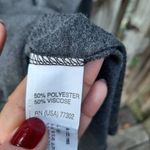 ZARA  Grey Top Back Zip Faux Leather Trim Dolman Bat Sleeve Size S Photo 9