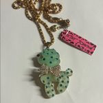 Betsey Johnson Gold and Blue Poodle Necklace Photo 0