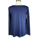 Susana Monaco  Jersey Blouse Long Sleeve V-Neck Top Midnight (Blue) Tunic XS NWT Photo 3