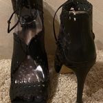 via spiga Elysia Lace Up Black Leather Heels Booties Sandals Photo 4