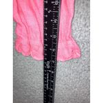 Hot Cotton‎ LInen Shirt Women Medium 100% Linen 3/4 Sleeve Ruffle Minimalist Pink Photo 6