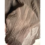 Newport News  Womens 18 Brown Sheer Velvet Pockets Trim Blouse Button Front Silk Photo 4