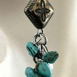 Southwestern Turquoise Chip Cluster Dangle Earrings Blue Photo 3