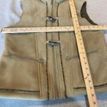 Woolrich Vest Womens Medium Khaki Microseude Acrylic Polyester Sherpa Lined Photo 9