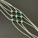 Vintage 925 Liquid Silver Turquoise Tube Beads Woven Sterling Silver Bracelet 5g Photo 8