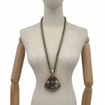 CAbi Casablanca Statement Necklace Large Pendant Semi Precious Stones Photo 8