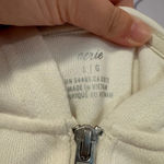 Aerie white and brown quarter zip sweater Photo 1