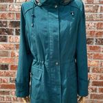 Anthropologie  Gallery teal utility coat with removable hoodie! / S Petite / EUC Photo 0
