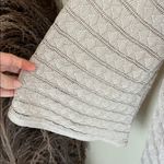 Alice + Olivia  beige draped light knit open front cardigan Photo 4