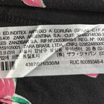 ZARA Floral Front Slit Satin Effect Midi Skirt Black Pink Green Size Medium Photo 7