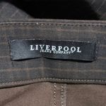 Liverpool Jeans Company Liverpool Pull On Dark Chocolate Plaid Legging Ankle Pants Women's 14 Photo 2
