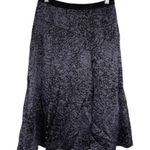 Rebecca Taylor White Noise Purple Black Snap Up Slit Silk A Line Pleat Skirt 0 Photo 0