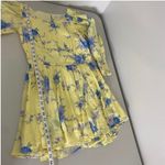 Love Shack Fancy Yellow Blue Floral Silk Blend Long Sleeve Ross Short Mini Dress 8 Photo 10
