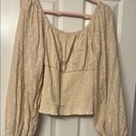 Venus Cream Smocked Tie Front Blouse…. New without tags… never worn Photo 3