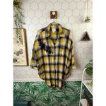 Maeve  by Anthropologie Embroidered Yellow Plaid Button Down Shirt - Size - M/L Photo 2
