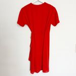 Aritzia Babaton Wallace V-Neck Short Sleeve Crossover Wrap Mini Dress Red Small Photo 8