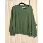 American Eagle Green Waffle Knit Long Sleeve Crewneck Top S Photo 1