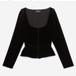 The Kooples  crown velvet peplum top long sleeve size 2 nwt Photo 3