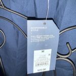 Target Universal Thread Navy Puff-Sleeve Blouse Sz. M Photo 2