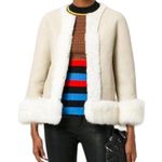 Loro Piana Collarless Fur Jacket White Lambskin Reversible Size 46 Large Photo 0