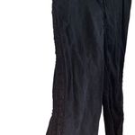 London jeans Black embroidered lace stripe linen Pants m wide leg resortwear Size 16 Photo 3