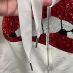 Rhinestone Pearl Full Zip Hoodie Red Glitter Lips Y2K Bling Streetwear Large White Photo 5