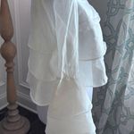 One Star NWOT square neck ruffle crop romantic blouse White Size L Photo 2