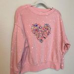 No Boundaries Custom Pink Splatter Paint Heart Sweatshirt Photo 1