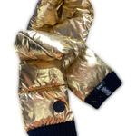 DKNY  Gold Metallic Scarf  7” Wide X 60” Long Photo 0