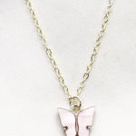 Pink Butterfly Necklace Silver Photo 0