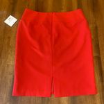 Ellen Tracy  NWT Skirt 12 Vibrant Tomato Paste Red Pencil Back Zip Mini Classic Photo 5