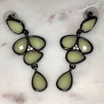 Charming Charlie | Cream and Gray Teardrop Chandelier Earrings Photo 1