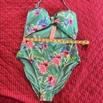 BCBGeneration  Women's Green 1pc Swimsuit Knot Front Cut Out Bathing Suit XL Photo 6