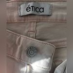 NWT Etica Micki crop flare denim‎ jeans pink nude size 32. Retails for $268 Photo 5