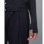 Lululemon After Class Cardigan Sweater Size 6 Heathered White / Black Cotton Photo 2