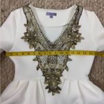 Eien U.S.A Elegant White and Gold High Low Dress Size Small Photo 12