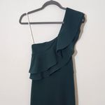 Lulus Green Ruffled One-Shoulder Maxi Dress NWT Size XS Wedding Guest Dress Photo 3