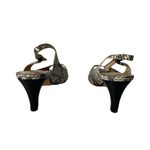 Talbots  Women Slingback Sandals Kitten Heel Animal Pattern 6AA Black And Beige Photo 2