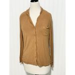 SKIMS  Soft Lounge Pajama Shirt‎ Button Down Long Sleeve Top Sienna Small Photo 1