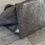 Furla Metallic Silver Leather Tote Bag EUC Photo 5