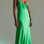 Halston Heritage Lauren Halter Jersey Gown Cerulean Blue Maxi Dress Womens 12 Photo 11