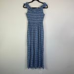 Gal Meets Glam  Blue Floral Ruffle Maxi Dress Women’s Size 4 Pockets Photo 5