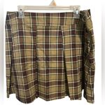 Jolt  Tan Plaid Skirt With Front Flap Size X-Large Photo 1