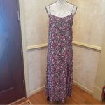 Mango Floral Print Side Slit Camisole Bias cut maxi Slip Dress, Sleeveless, Sz 6 Photo 4