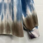 Boho Tie Dye Long Sleeve Sweatshirt size Medium with raw hem Blue Photo 4