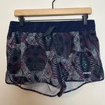 Patagonia - Nine Trail Navy Geometric Print Lined 4" Shorts Hiking Outdoor Photo 0