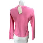NEW Ma Cherie Pink Rib Knit Long Sleeve Aymmetric Zipper Cutout Sweater Top Sz L Size L Photo 1